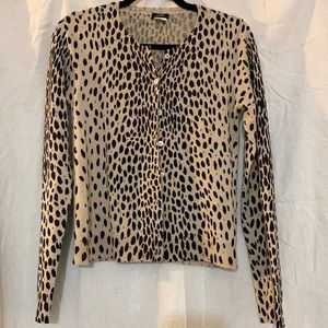 J. Crew leopard print cardigan sz M like new